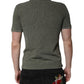 Dolce & Gabbana Army Green Logo Plaque Cotton Polo Shirt T-shirt