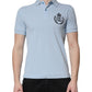 Dolce & Gabbana Sky Blue Cotton Crown Collared Polo T-shirt