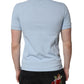 Dolce & Gabbana Sky Blue Cotton Crown Collared Polo T-shirt
