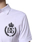 Dolce & Gabbana White Cotton Crown Collared Men Polo T-shirt