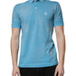 Dolce & Gabbana Blue Cotton Crown Collared Men Polo T-shirt