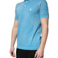 Dolce & Gabbana Blue Cotton Crown Collared Men Polo T-shirt