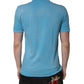 Dolce & Gabbana Blue Cotton Crown Collared Men Polo T-shirt
