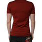 Dolce & Gabbana Red Cotton DG Logo Collared Men Polo T-shirt