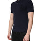 Dolce & Gabbana Dark Blue Cotton Crown Collared Polo T-shirt