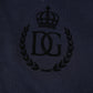Dolce & Gabbana Dark Blue Cotton Crown Collared Polo T-shirt