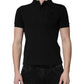 Dolce & Gabbana Black Cotton DG Logo Collared Polo T-shirt Mens T-Shirt