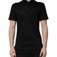 Dolce & Gabbana Black Polyester DG Logo Collared Polo T-shirt