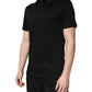 Dolce & Gabbana Black Polyester DG Logo Collared Polo T-shirt