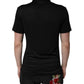 Dolce & Gabbana Black Polyester DG Logo Collared Polo T-shirt