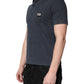 Dolce & Gabbana Dark Blue Logo Plaque Cotton Men Polo Shirt T-shirt