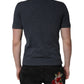 Dolce & Gabbana Dark Blue Logo Plaque Cotton Men Polo Shirt T-shirt