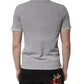 Dolce & Gabbana Gray Logo Plaque Cotton Men Polo Shirt T-shirt