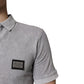 Dolce & Gabbana Gray Logo Plaque Cotton Men Polo Shirt T-shirt