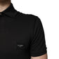 Dolce & Gabbana Dark Gray Logo Plaque Cotton Men Polo Shirt T-shirt Mens T-Shirt