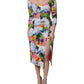 Dolce & Gabbana Multicolor Floral Side Slit Midi Dress
