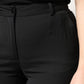 Dolce & Gabbana Black Polyester High Waist Slim Pants