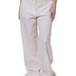 Dolce & Gabbana White Wool Mid Waist Wide Leg Pants