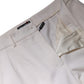 Dolce & Gabbana White Wool Mid Waist Wide Leg Pants
