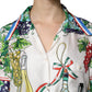 Dolce & Gabbana Multicolor Short Sleeve Silk Food Shirt Top