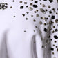 Dolce & Gabbana White Embellished Long Sleeve Cropped Sweater