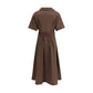 Brunello Cucinelli Brown Cotton Casual Dress