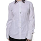 Dolce & Gabbana White Embellished Collared Dress Shirt Top
