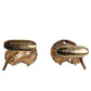 Dolce & Gabbana Gold 925 Sterling Silver Crystal Leaf Accessory Cufflink