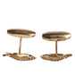 Dolce & Gabbana Gold 925 Sterling Silver Crystal Leaf Accessory Cufflink