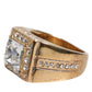 Dolce & Gabbana Gold Tone Sterling Silver 925 Crystals Ring