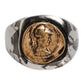 Dolce & Gabbana Silver Tone Engraved Two Color Real Brass Ring