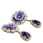 Dolce & Gabbana Purple Flower Pearl Teardrop Crystals Clip On Earrings