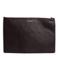 Dolce & Gabbana Brown Leather #DGFAMILY Embellished Men Clutch Pouch Bag