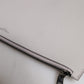 Dolce & Gabbana Gray Solid Leather DG Logo Men Clutch Zip Pouch Bag