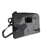 Dolce & Gabbana Black Gray Camouflage Logo Plaque Keyring Pouch Bag