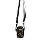 Dolce & Gabbana Multicolor Leopard Jacquard Logo Plaque Neck Strap Bag
