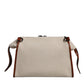 Dolce & Gabbana Beige Brown Cotton Leather Duffle Shoulder Bag