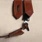 Dolce & Gabbana Beige Brown Cotton Leather Duffle Shoulder Bag