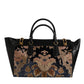 Dolce & Gabbana Black Floral Jacquard Handbag Shoulder Tote Bag