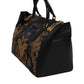 Dolce & Gabbana Black Floral Jacquard Handbag Shoulder Tote Bag