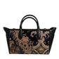 Dolce & Gabbana Black Floral Jacquard Handbag Shoulder Tote Bag
