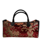 Dolce & Gabbana Multicolor Leather Brocade Velvet Travel Duffle Tote Bag