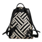 Dolce & Gabbana Black White Nylon Leather Travel Back Pack Bag