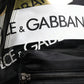 Dolce & Gabbana Black Logo Tape Polyamide School Travel Backpack Bag
