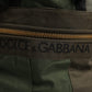 Dolce & Gabbana Military Green Patchwork Travel Backpack Bag Mens Backpack