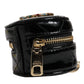 Dolce & Gabbana Black Lamb Leather DG Crystal Round Coin Purse Wallet