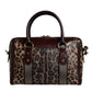 Dolce & Gabbana Brown Leopard Leather Shoulder Strap Duffle Bag