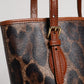 Dolce & Gabbana Brown Leopard Leather Shoulder Strap Tote Bag