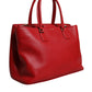 Dolce & Gabbana Red Calfskin Leather Logo Plaque Top Handle Bag