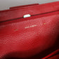 Dolce & Gabbana Red Calfskin Leather Logo Plaque Top Handle Bag
